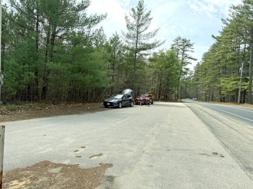 parking in April at Cascade Trail in southern NH
