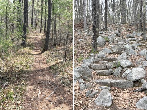 trails in April at Cascade Trail in southern NH