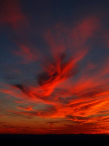 fiery sunset on Mount Martha in New Hampshire