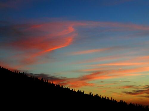 sunset as seen from the summit of Owl's Head in the White Mountains of New Hampshire