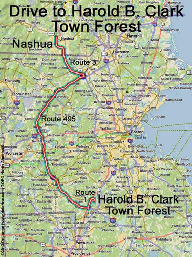 Harold B. Clark Town Forest drive route