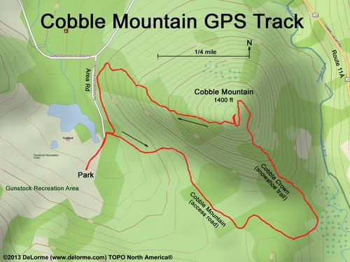 GPS track to Cobble Mountain in New Hampshire