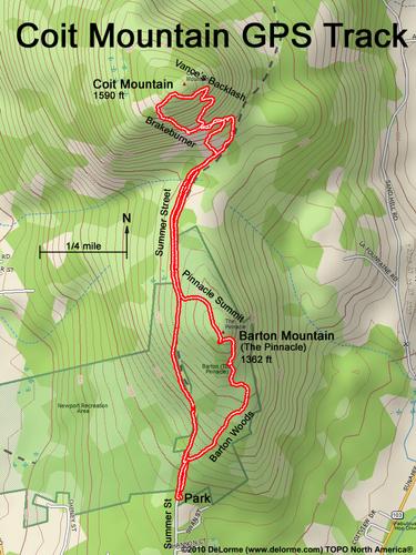 GPS track to Coit Mountain in New Hampshire