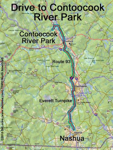 Contoocook River Park drive route