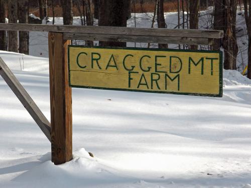 sign where we start our bushwhack up Cragged Mountain in eastern New Hampshire