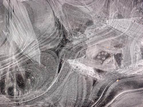 ice crystal patterns alongside the trail to Crows Nest Mountain in New Hampshire