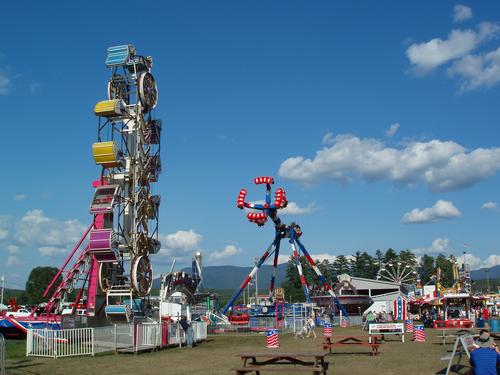 September amusement rides at Lancaster Fair in New Hampshire