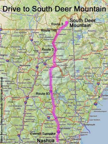 South Deer Mountain drive route