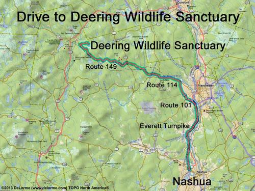 Deering Wildlife Sanctuary drive route