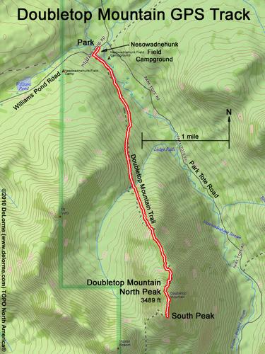 GPS track to Doubletop Mountain in Maine