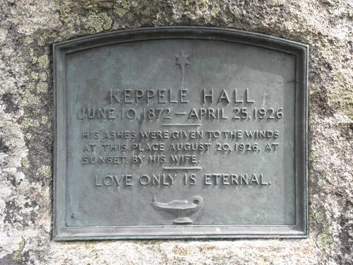 memorial plaque on the summit of Doubletop Mountain in Maine