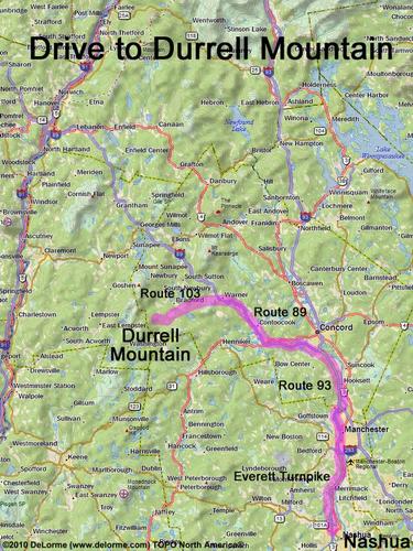 Durrell Mountain drive route
