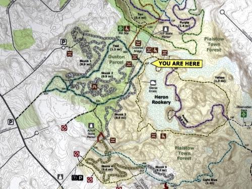 trail map in April at Duston Parcel and Heron Rookery in southeast NH