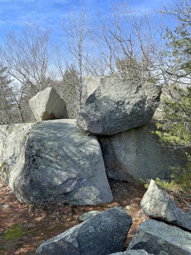 summit in February at Dykes Pond Loop in northeast MA