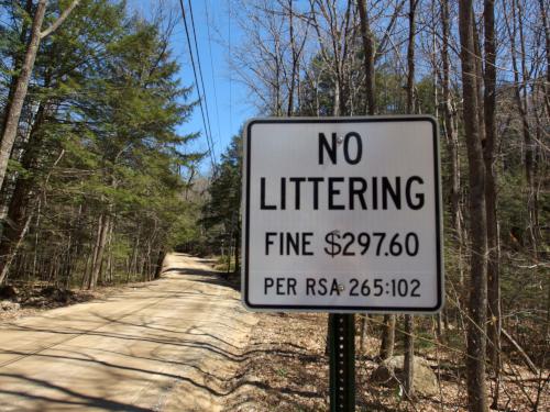 sign on the road to Eastman Hill in New Hampshire