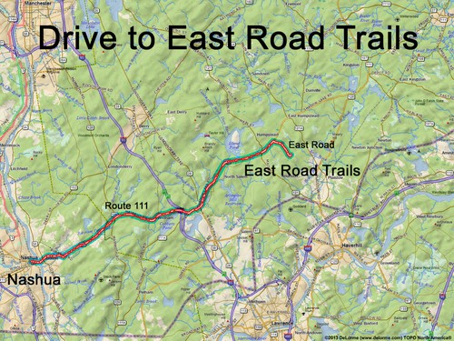 East Road Trails drive route
