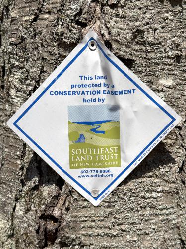 easement sign in April at East Road Trails in southeast NH