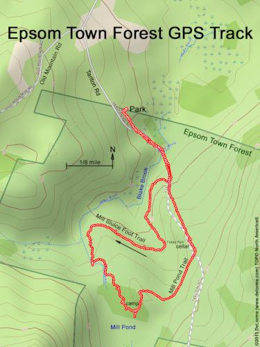 GPS track in October at Epsom Town Forest in southern New Hampshire