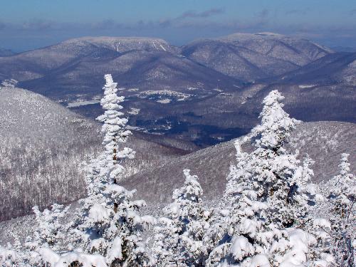 winter view from Equinox Mountain in Vermont