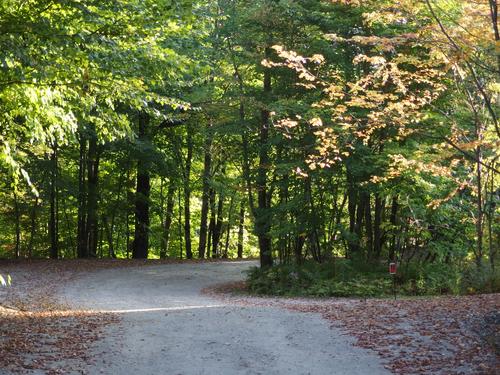 parking-lot road to Mount Ethan Allen in northern Vermont