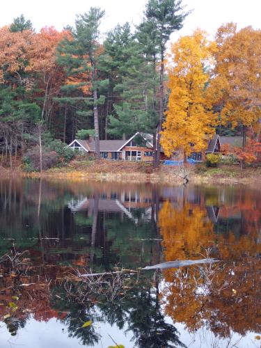 view across Sudbury River in November from Fairhaven Hill Trails in eastern Massachusetts