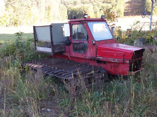 dilapidated ski-trail groomer at Flatrock Hill in southwestern New Hampshire