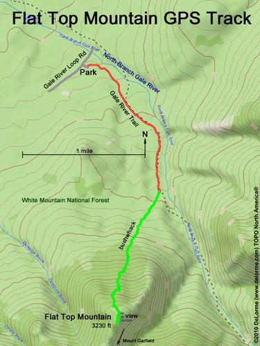 GPS track to Flat Top Mountain in New Hampshire