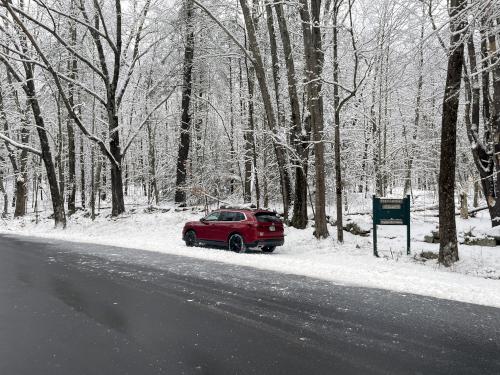 parking in January at Francis Cormier Trail in southern NH