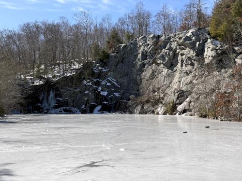 ledge in February at Freetown State Forest in southeast MA