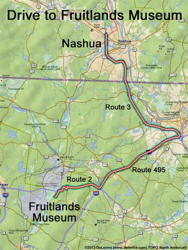 Fruitlands Museum drive route