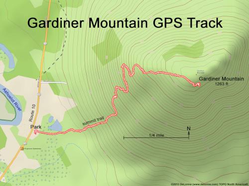 GPS track at Gardiner Mountain in southern NH
