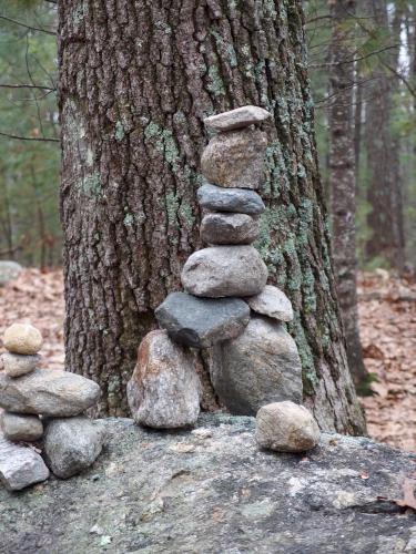 cairn on the summit of Gardner Hill in Stow, MA