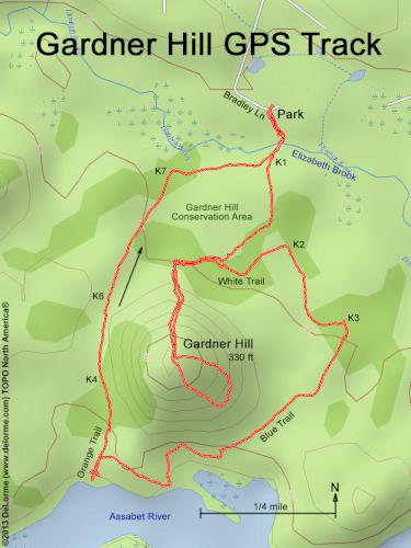 GPS track at Gardner Hill in Stow, MA