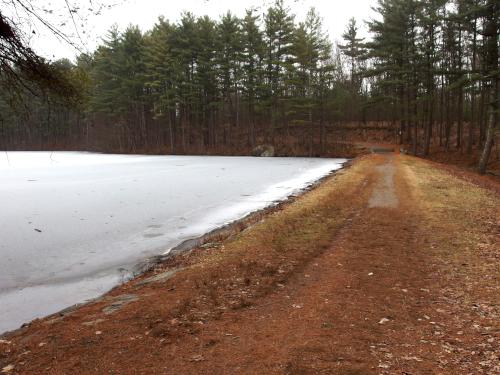 dam at Gates Pond in eastern Massachusetts