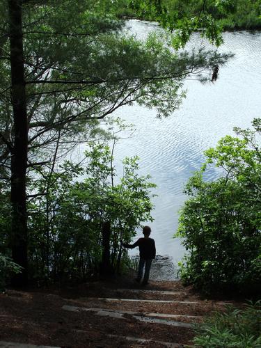 visitor at Bessy's Point at Goldsmith Reservation in Massachusetts