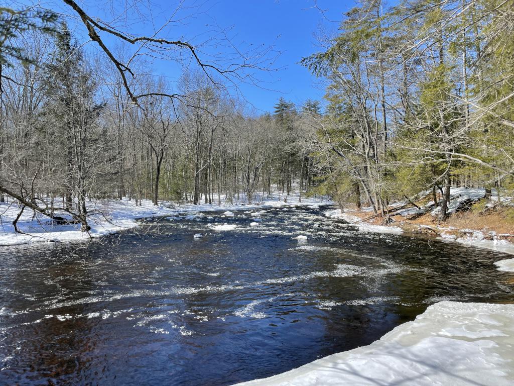 Isinglass River in February at Gonic Trails near Rochester in southeast New Hampshire