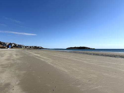 low-tide beach view in March at Good Harbor Beach in eastern MA