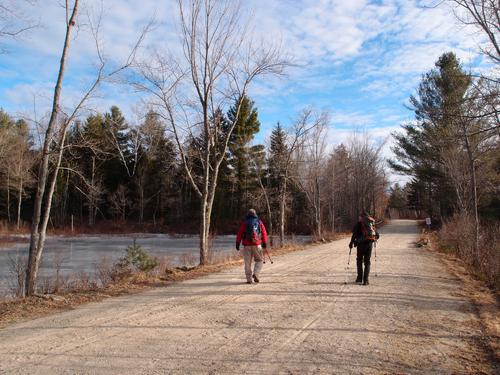 hikers on the way to Goves Mountain in New Hampshire