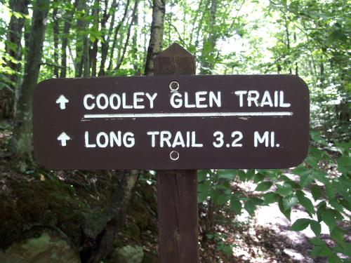 trail sign at Mount Grant in northern Vermont