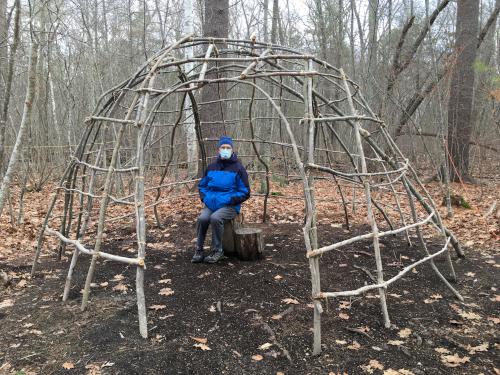 wigwam in January at Great Bay NERR near Portsmouth NH