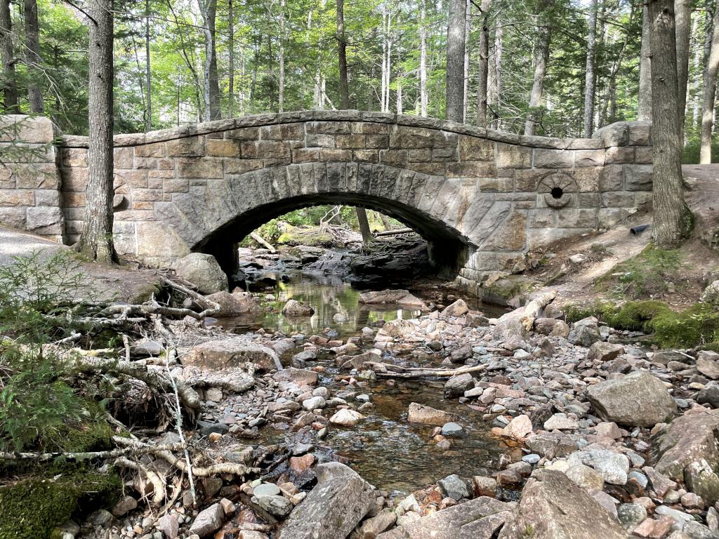 Hadlock Brook Bridge in September at Acadia National Park in Maine