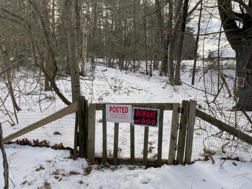 gate in January at Haggetts Pond in northeast MA