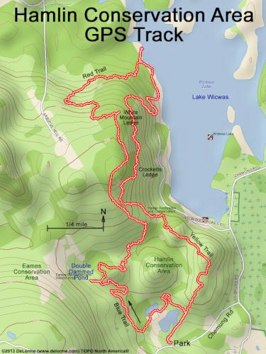 GPS track in November at Hamlin Conservation Area in New Hampshire