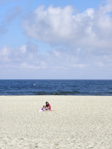 off-season visitors at Hampton Beach in New Hampshire