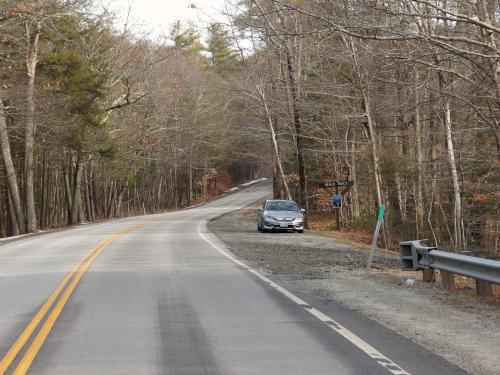 parking in January at Heald Tract in New Hampshire