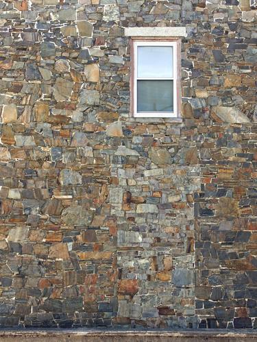 restored mill building built from local trap rock at Newmarket in New Hampshire