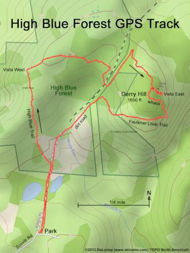 GPS track at High Blue Forest in southwestern New Hampshire