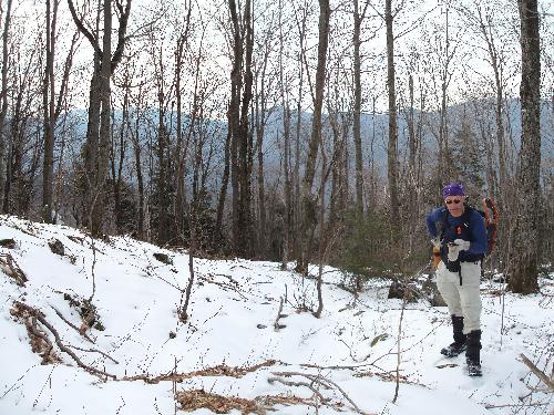 winter bushwhack to Mount Hitchcock in New Hampshire