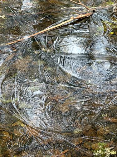Ice art in April at Hubbard Hill in southwest NH