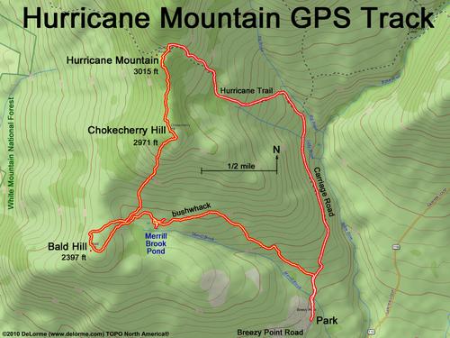Hurricane Mountain gps track